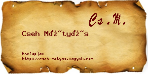 Cseh Mátyás névjegykártya