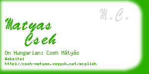 matyas cseh business card